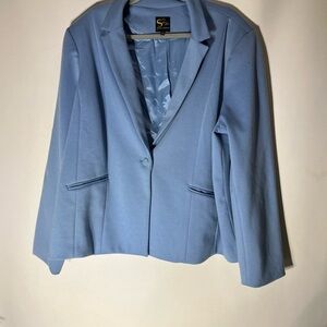 Serena Williams Blue Tailored Blazer with Notched Lapels